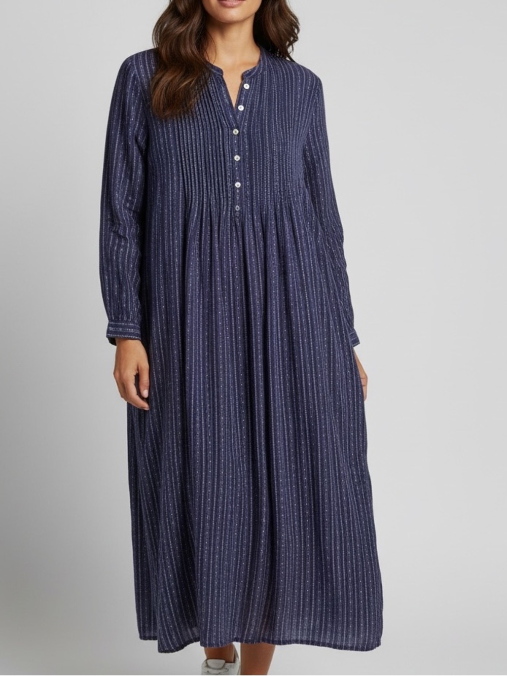 Vintage L.L. Bean Dobby Pintuck Nightgown/Daydress Size Large